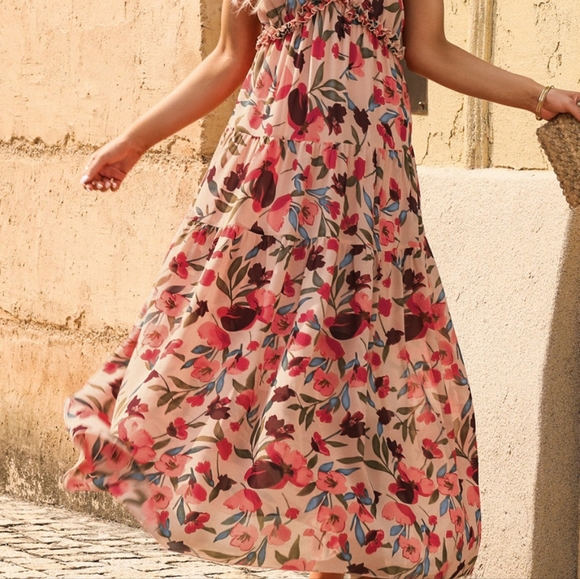 Floral Frill Trim Maxi Dress - Picture 6 of 9
